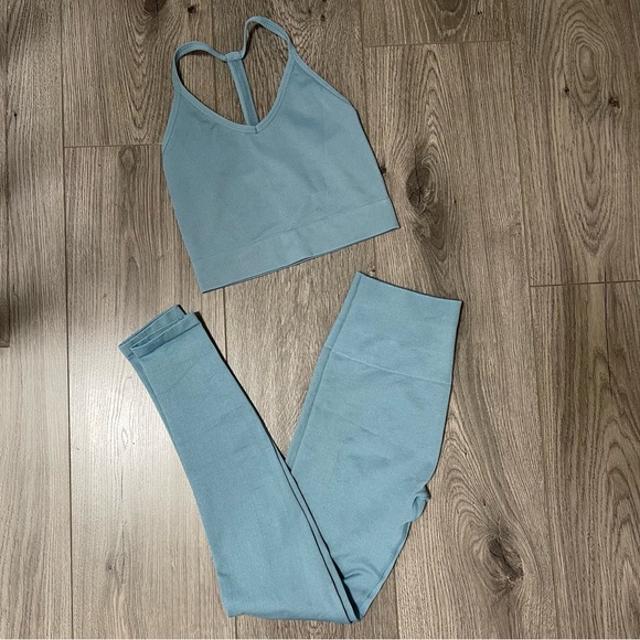 Spiritual Gangster Leggings & Bra Set Blue Size XS/S - Picture 1 of 5